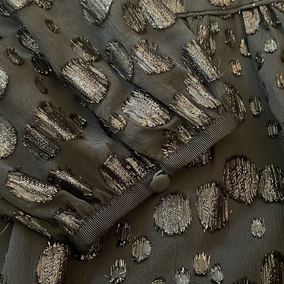 J Crew Black Shimmer Circle Dot Jacquard Holiday Dress Size 8 - Picture 5 of 5